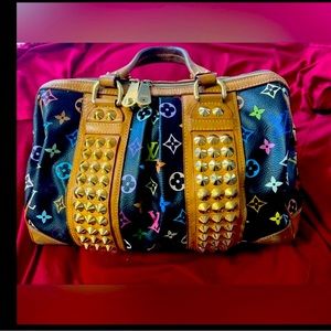 Louis Vuitton Vintage Black Multi color Courtney Rare